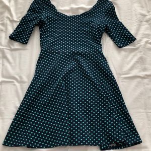 Navy blue and polka dot dress